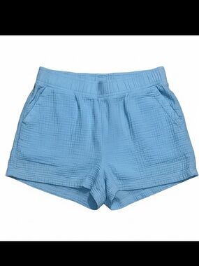 WOMENS GAP Gauze Cotton Mystic Blue Comfy Pull On Shorts Size L
